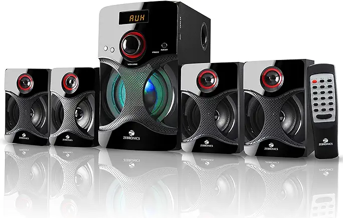 ZEBRONICS BT4440RUCF 60W 4.1 Channel Multimedia Speakers With Supporting SD Card, USB, AUX, FM & LED Display